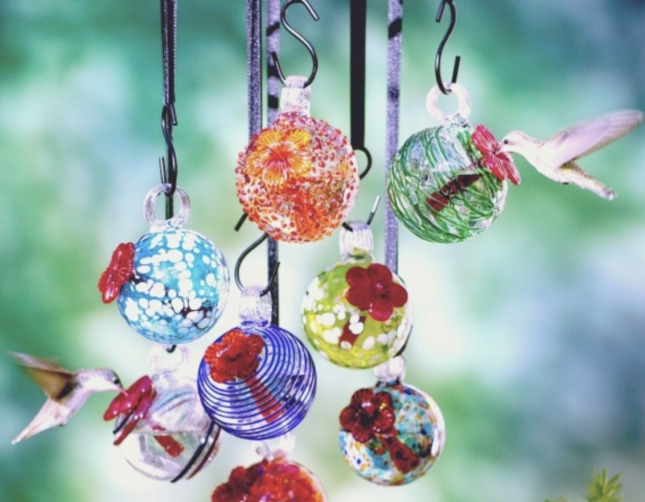 Glass Hummingbird Feeders