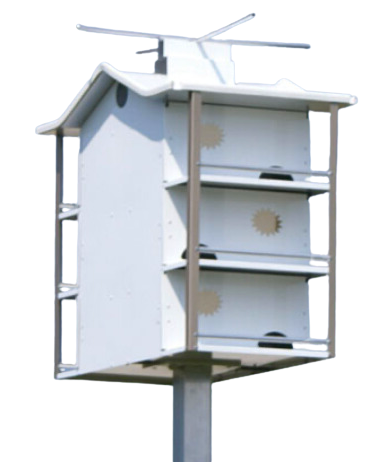 Sunset Inn Purple Martin System with crescent opening and pole