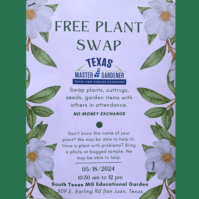 Flyer for Plant Swap May 18, 2024