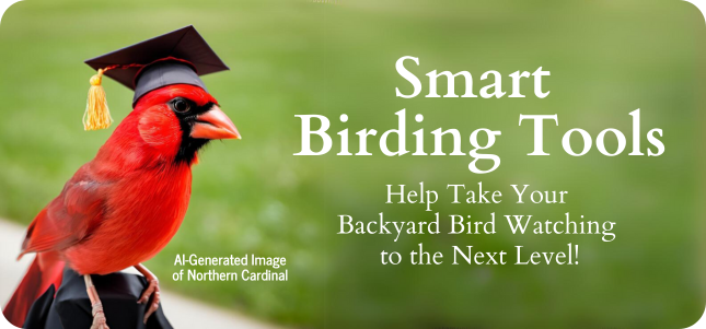 Smart Devices page with AI-generated image of Northern Cardinal wearing a graduate's cap