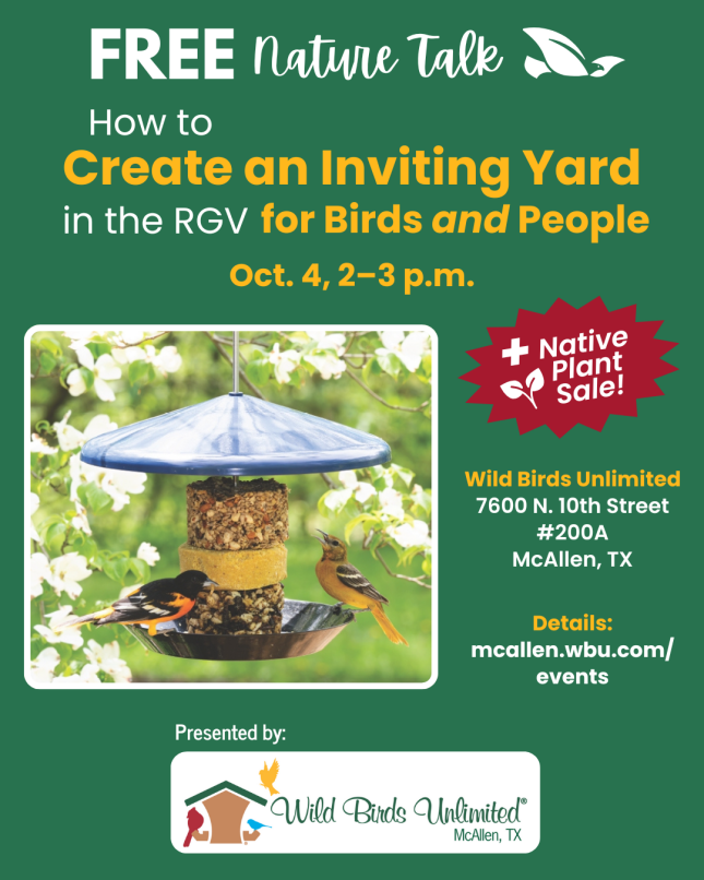 Free Talk: Creating an Inviting Yard in the RGV for Birds and People