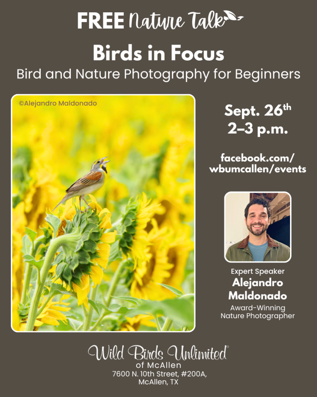 Free Talk: "Bird and Nature Photography for Beginners"  | In-Store | 2:00&ndash;3:00 p.m. 